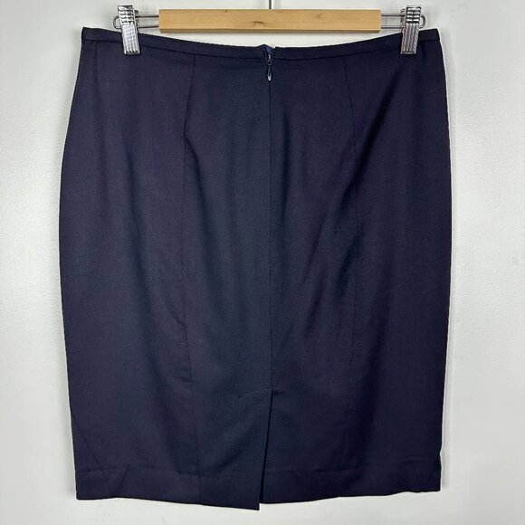 Brooks Brothers 100% Wool Womens Career Pencil Skirt Navy Blue Size 6 - Picture 3 of 6